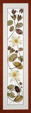 Vermont pond flora giclee print in cherry stained frame